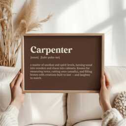 Carpenter Definition Print - Premium Funny Christmas Gift For Dad Or Grandad Woodworking Wall Art Tradesmen - thumbnail 1