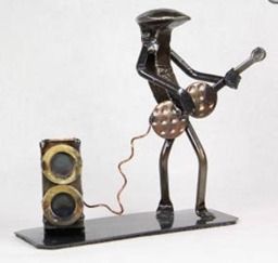 Electric Guitar - Metal Art Figurine Railroad Spike Art Guitar - thumbnail 2