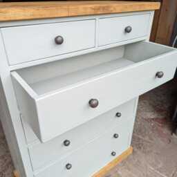 Rustic Solid Wood Chest Of Drawers, Painted Cottage Style - thumbnail 3