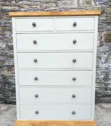 Rustic Solid Wood Chest Of Drawers, Painted Cottage Style - thumbnail 1