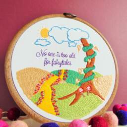 Personalised Nursery Wall Art, Woodland Decor, Childrens Birthday Gift, Unisex Baby Nursery, Hand Embroidery Hoop Art - thumbnail 3