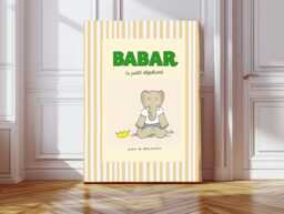 Babar The Elephant Yoga Nursery Wall Art, Retro Kids Decor Quote, Art Genre Neutral, Baby Illustration Print - thumbnail 1