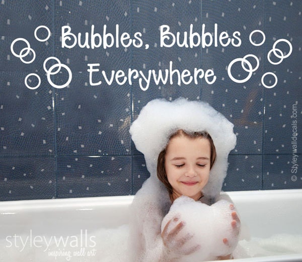 Bubbles Bathroom Wall Decal, Vinyl Lettering , Kids For Decor - image 1