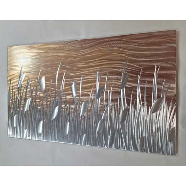 Abstract Metal Wall Art, Golden Brown, Copper & Silver, Indoor/Outdoor, By The Lake - image 1