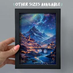 Framed Velaris Bookshelf Decor Painting, Acotar Night Court Art Print, Cozy Bookish Smut Reader Booktok Romantasy Gift, Library Reading Nook - thumbnail 1