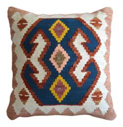 New Silk Pillow Kilim Cushion Cover -Turkish Pillow Sham - Rug Organic Case Burlap Throw 16 - thumbnail 1