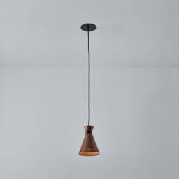 Modern Copper Kitchen Island Pendant Lights Fixture, Small Hanging Light Over Island, Hand Crafted Lamp Shade - thumbnail 4