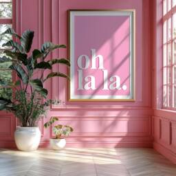 Oh La Print, Colourful Wall Decor, Bedroom Eclectic Art Poster, Home Trendy, Groovy Print in Pink 2732 - thumbnail 1