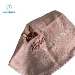 Bunny Rabbit Towel - Personalised Face Cloth/Hand Bath = Embroidered - thumbnail 4