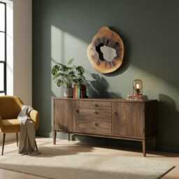 Live Edge Wall Mirror, Hallway Wood Rustic Modern Home Decor - thumbnail 2