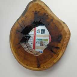 Live Edge Wall Mirror, Hallway Wood Rustic Modern Home Decor - thumbnail 4