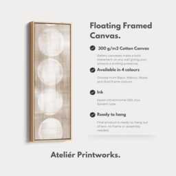 Geometric Beige Circles Vertical Canvas Wall Art - Cream Sand Skinny Print For Living Room, Bedroom, Hallway Or Stylish Office Walls - thumbnail 3