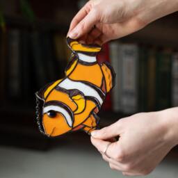 Nemo Suncatcher Stain Glass Fish Decor Orange Home House Window Wall Hangings Cling Gift - thumbnail 3