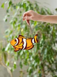 Nemo Suncatcher Stain Glass Fish Decor Orange Home House Window Wall Hangings Cling Gift