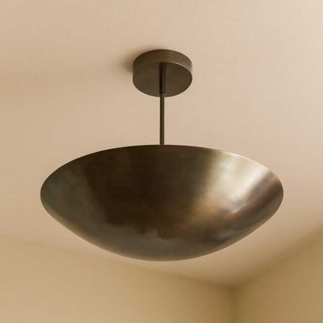 Raw Brass Sputnik Chandelier Light - Mid Century Modern Flush Mount Ceiling - image 1