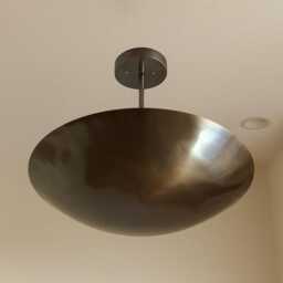 Raw Brass Sputnik Chandelier Light - Mid Century Modern Flush Mount Ceiling - thumbnail 3