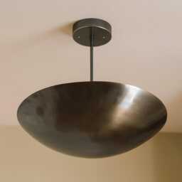 Raw Brass Sputnik Chandelier Light - Mid Century Modern Flush Mount Ceiling - thumbnail 2