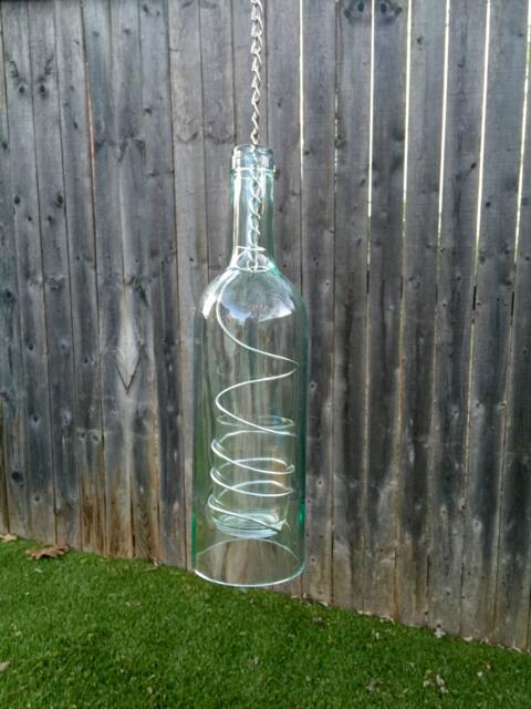 Recycled Wine Bottle Hanging Candle Holder - image 1