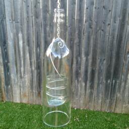 Recycled Wine Bottle Hanging Candle Holder - thumbnail 2