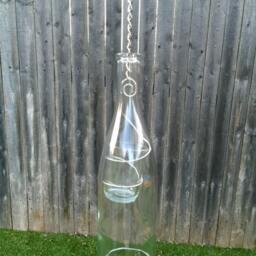 Recycled Wine Bottle Hanging Candle Holder - thumbnail 4