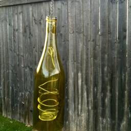 Recycled Wine Bottle Hanging Candle Holder - thumbnail 3