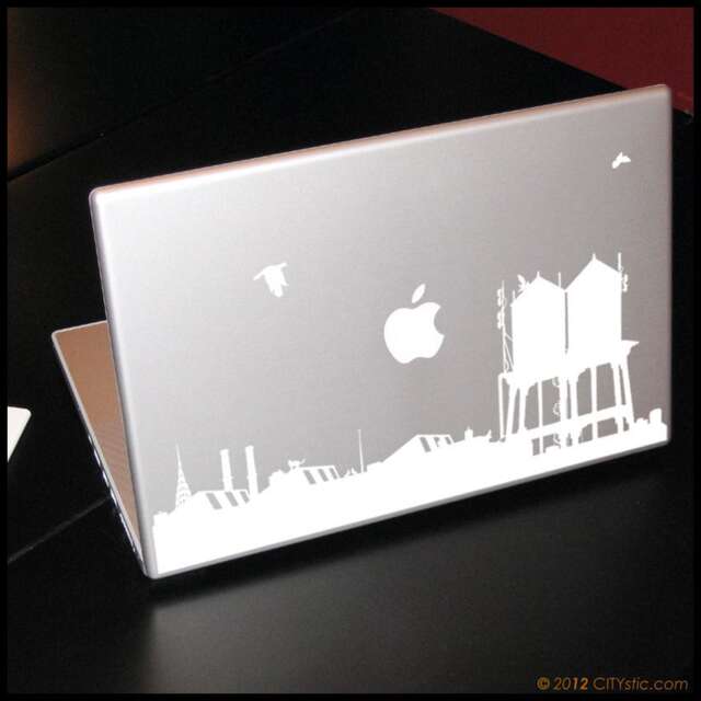 Nyc Skyline Wall Decal Chrysler Building, Water Tanks, Cat - image 1