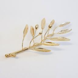Gold Olive Branch Sculpture, Greek Mythology Decor, Bronze Athena Gift - thumbnail 2