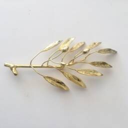 Gold Olive Branch Sculpture, Greek Mythology Decor, Bronze Athena Gift - thumbnail 4