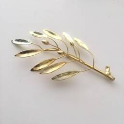 Gold Olive Branch Sculpture, Greek Mythology Decor, Bronze Athena Gift - thumbnail 3