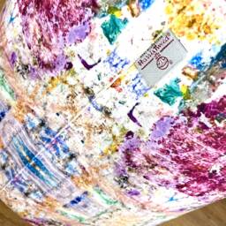 Paint Spray Velvet & Pink Lilac Harris Tweed Footstool With Tiny Wooden Legs - thumbnail 2