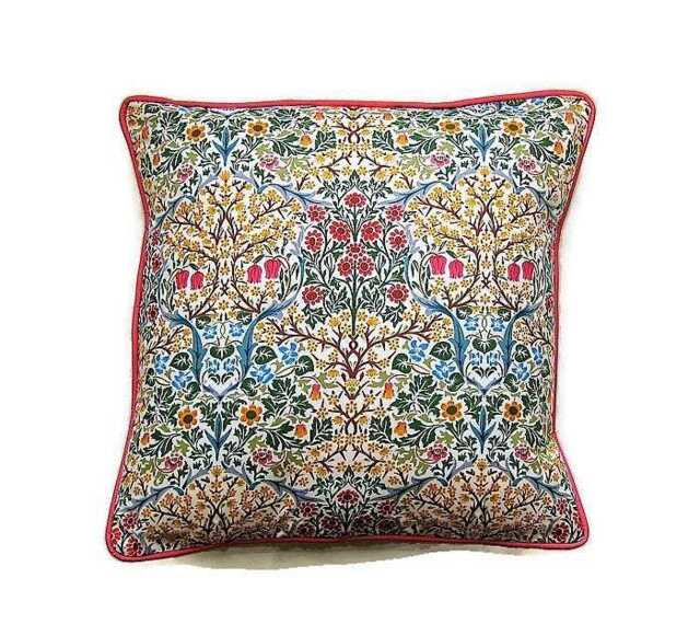 William Morris Blackthorn Minor Cushion Cover Arts & Crafts Pillow, 18x18 - image 1