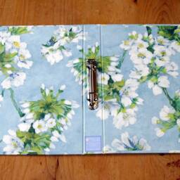 Handmade A4 Ring Binder Orchard Blossom Sky, Floral Stationery - thumbnail 3