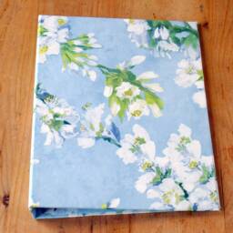 Handmade A4 Ring Binder Orchard Blossom Sky, Floral Stationery - thumbnail 2