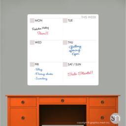 M O D Weekly Calendar Dry Erase Decal - Erasable Surface Wall Decals By Graphicsmesh - thumbnail 2