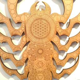 Scorpio Zodiac Wood Wall Art Chakra, Flower Of Life, Sacred Geometry - thumbnail 3