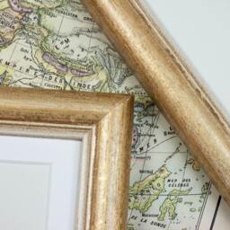5x5 Inch Square Simple Cottage-style Rounded Bead Profile - Gold With Pale Ochre Inner Photo Frame Deluxe Quality/Instagram/Square - thumbnail 2