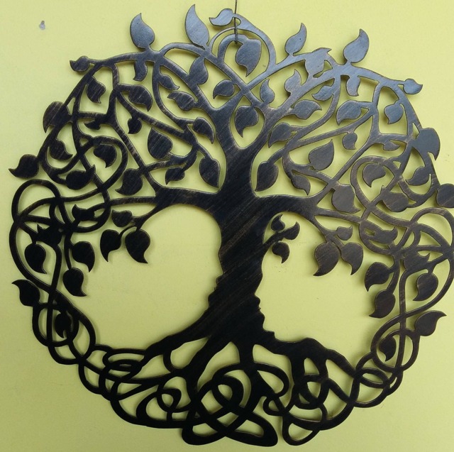 Black Metal Tree Of Life Wall Art Celtic Antique Finish - 27.5 Inch - image 1