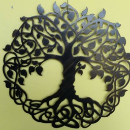 Black Metal Tree Of Life Wall Art Celtic Antique Finish - 27.5 Inch - thumbnail 1