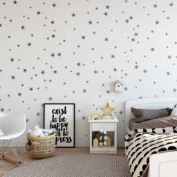 Star Wall Decals - Baby Nursery Decor, Silver Vinyl Decal Stickers - thumbnail 3