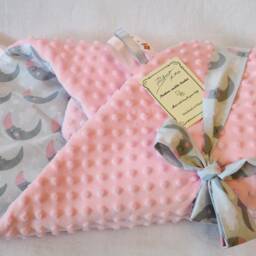 Swaddle Blanket Girl, Baby Blanket, Minky Newborn Blanket, Sleeping Bag, Wrap Moon Shower - thumbnail 3