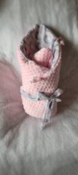 Swaddle Blanket Girl, Baby Blanket, Minky Newborn Blanket, Sleeping Bag, Wrap Moon Shower - thumbnail 2