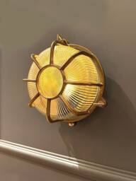 Brava Handmade Brass Nautical Sconce - Ip64 Rated Marine Fixture For Outdoor Wall, Ceiling Installation, Bathroom Or Coastal Spaces