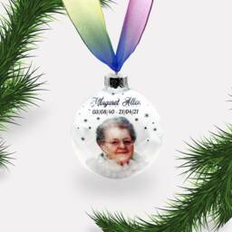 Personalised Memorial Photo Christmas Bauble - Gift Xmas Ornament
