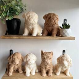 Large Pug Dog Candle - Home Decor Lovers Soy Wax - thumbnail 2