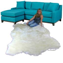 Plush Faux Fur Area Rug - Polar Bear Pelt Shape, Usa Made - thumbnail 3