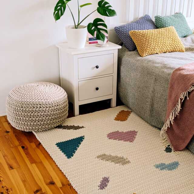Crocheted Terazzo Carpet For The Living Room, Large Crochet Rug For A Touch Of Handmade Charm, Unique Design - image 1