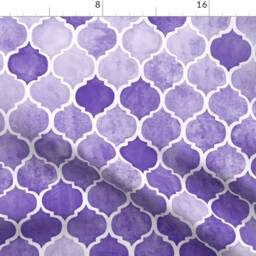 Moroccan Curtain Panel - Watercolor Quatrefoil Girl Kids Room Home Decor Summer Custom Textured Purple By Micklyn - thumbnail 4