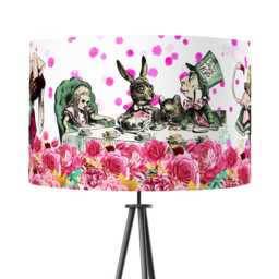 Lampshade Alice in Wonderland Pink Cream Blush Velvet - Drum Lamp Shade 25cm 30cm 35cm 40cm 45cm Table Lamp Shade, Ceiling Shade, Pendant