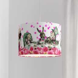 Lampshade Alice in Wonderland Pink Cream Blush Velvet - Drum Lamp Shade 25cm 30cm 35cm 40cm 45cm Table Lamp Shade, Ceiling Shade, Pendant - thumbnail 4