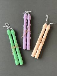 Asparagus Taper Candles Set Of 2 - Vegetable Unique Novelty Gift Realistic Food Candle Farmer Joke Garden - thumbnail 1